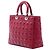 Lady Dior aus rotem Cannage-Lammleder, Größe Large - Ansicht 2