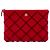 Clutch Chanel Red Medium CC Quilted Velvet O Case Rosso