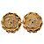 Orecchini Chanel Gold CC placcati oro e strass a clip D'oro