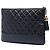 Clutch Chanel Gabrielle O Case in pelle di vitello invecchiata trapuntata nera Medium Nero - vista 2
