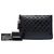 Clutch Chanel Gabrielle O Case in pelle di vitello invecchiata trapuntata nera Medium Nero - vista 6