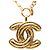 Collana con pendente trapuntato Chanel Gold CC placcato oro D'oro - vista 2