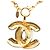 Collana con pendente trapuntato Chanel Gold CC placcato oro D'oro - vista 3