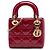 Lady Dior mini in vernice rosso cannage Bordò
