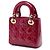 Lady Dior mini in vernice rosso cannage Bordò - vista 2