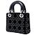 Dior Mini Nero Satin Cannage Decorato con Cristalli Lady Dior - vista 2