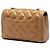 Chanel Gold Limited Edition Mini Quilted Metallic Lambskin CC Chain Fringe Full Flap Dorado - vista 2