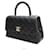 Chanel Coco Handle Medium Black Caviar Lizard Champagne Gold Interior Chip Nero - vista 2