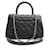 Chanel Coco Handle Medium Black Caviar Lizard Champagne Gold Interior Chip Nero - vista 3