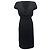 Abito midi con scollo a drapé in seta nera Alexander McQueen Nero