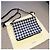 Céline Borsa a tracolla Celine Trio Gingham in pelle blu e bianca - vista 11