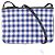 Céline Borsa a tracolla Celine Trio Gingham in pelle blu e bianca - vista 5