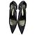 Scarpin de bico fino com recortes Manolo Blahnik em camurça azul marinho - vista 5