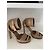 Hermès Katy Sandali con tacco alto in pelle e tela beige Taupe - vista 2