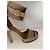 Hermès Katy Sandali con tacco alto in pelle e tela beige Taupe - vista 3