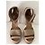 Hermès Katy Sandali con tacco alto in pelle e tela beige Taupe - vista 4