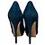 Décolleté con plateau Jimmy Choo in scamosciato blu - vista 4
