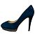 Décolleté con plateau Jimmy Choo in scamosciato blu - vista 5