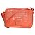 Bolsa de ombro Nancy Gonzalez em pele de crocodilo vermelho coral