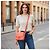 Bolsa de ombro Nancy Gonzalez em pele de crocodilo vermelho coral - vista 4