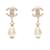Orecchini Chanel A11C Swing Pearl Coco Mark Bianco D'oro