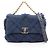 Chanel 19 Dixneuf gesteppte Canvas Schultertasche Marineblau