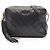 Borsa a Spalla con Frange Chanel Coco Mark Bias Stitch Nero