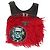 Saffiano Prada Frankenstein Mini Rucksack - Roter Kunstpelz & Schwarzes Nylon