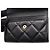 Tarjetero de piel negra matelassé Chanel Negro - vista 7