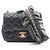 Chanel Mini Matelassé Frill Schultertasche Schwarz
