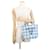 Borsa Tote Prada Crochet Small Raffia Bianco Blu  - vista 4