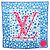 Sciarpa Louis Vuitton LV x YK Carre 45 Infinity Dot Blu Multicolore