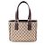 Borsa Tote in tela e pelle beige e marrone Gucci