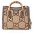 Bolsa 2-Way Gucci Diana Jumbo GG Marrom Bege