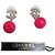 Orecchini Chanel logo CC con sfera in resina rosa Silver hardware