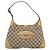 Borsa GUCCI GG Canvas Beige Oro 145778 Auth 189094V D'oro - vista 2