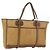LOEWE Anagram Tote Bag Canvas Beige Gold Auth bs35617 Golden