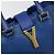 SAINT LAURENT Petit Cabas Hand Bag Leather 2way Blue Gold Auth 187142A D'oro - vista 17