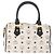 Borsa Boston MCM in PVC e pelle White Gold Auth 187279 Bianco D'oro - vista 3