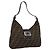 Borsa a Spalla FENDI Mamma Baguette in Tela Zucca Nero Marrone Argento Auth am11931V