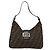 Borsa a Spalla FENDI Mamma Baguette in Tela Zucca Nero Marrone Argento Auth am11931V - vista 2