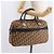 Bolsa Boston Christian Dior Trotter Canvas Marrom Ouro Autêntica 189366 Dourado - vista 21