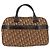 Bolsa Boston Christian Dior Trotter Canvas Marrom Ouro Autêntica 189366 Dourado - vista 3