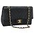 Borsa a Spalla CHANEL V stitch Chain in Pelle di Agnello Nera e Oro CC Auth 189090M Nero D'oro
