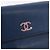 CHANEL Long Wallet Leder Blau Silber CC Auth 189356 - Ansicht 12