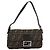 FENDI Zucca Canvas Mamma Baguette Shoulder Bag Black Brown Auth 187283V Marrone Nero