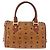 Borsa MCM Vicetos Logogram PVC Pelle 2way Marrone Oro Auth ka4912 D'oro - vista 3