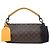 Borsa a tracolla Louis Vuitton Monogram Macassar Soft Polochon Marrone D'oro