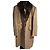 Just Cavalli Abrigo de lana a rayas con cuello de pelo Castaño Beige