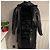 Gucci Abrigo Largo de Cuero Negro con Ribete de Pelo - vista 2